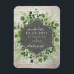 Magnet Flexible Mariage botanique en brique blanche Enregistrer la<br><div class="desc">Un mariage rustique élégant sauvez l'aimant date avec un design botanique de verdure avec un arrière - plan en brique noire et blanche. Recherchez des invitations de mariage et d'autres objets de coordination chez Jill's Paperie.</div>