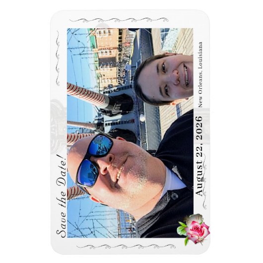 Magnet Flexible Mariage catholique Rose nuptial (Vertical)