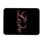 Magnet Flexible Mariage d'amour de calligraphie grise de cœur bran (Horizontal)