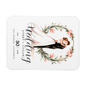 Magnet Flexible mariage d'aquarelle mariée et mariée (Horizontal)