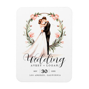 Magnet Flexible mariage d'aquarelle mariée et mariée