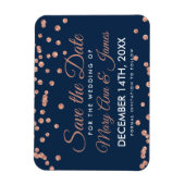 Magnet Flexible Mariage Date de sauvegarde Rose Gold Parties scint (Vertical)