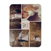 Magnet Flexible Mariage de bloc moderne Monogramme Photo Collage M (Vertical)