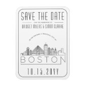 Magnet Flexible Mariage de Boston Styliszed Skyline Enregistrer la (Vertical)