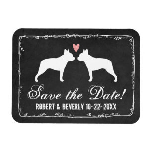 Magnet Flexible Mariage de Boston Terriers Enregistrer la date