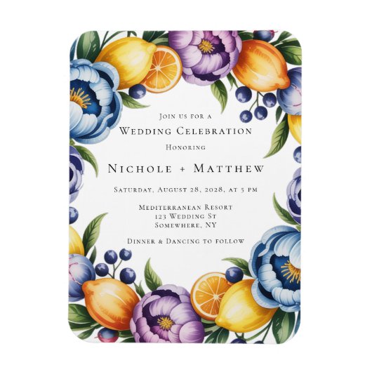 Magnet Flexible Mariage de bouquet Citrus méditerranéen (Vertical)