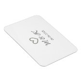 Magnet Flexible Mariage de coeur d'argent lettre de nom de couple (Côté Droit)