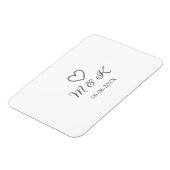 Magnet Flexible Mariage de coeur d'argent lettre de nom de couple (Côté Gauche)