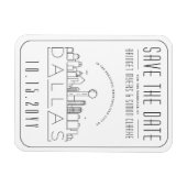 Magnet Flexible Mariage de Dallas Skyline stylisé Enregistrer la d (Horizontal)