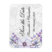 Magnet Flexible Mariage de fleurs violettes Berry Wreath Enregistr (Vertical)
