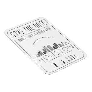 Magnet Flexible Mariage de Houston Styliszed Skyline Enregistrer l
