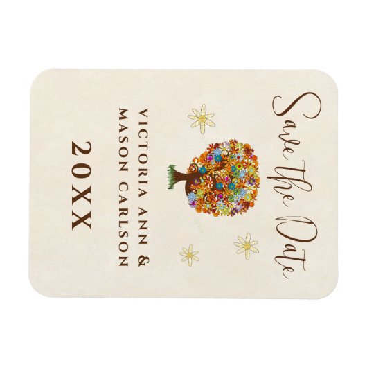 Magnet Flexible Mariage de la branche côté forêt enchantée (Horizontal)