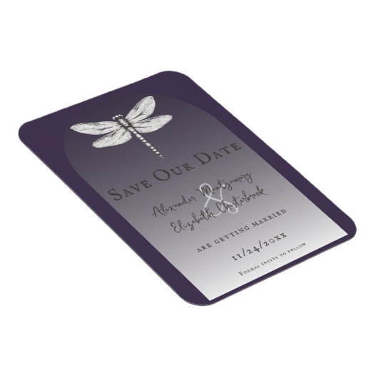 Magnet Flexible Mariage de libellules violettes foncées (Côté Droit)