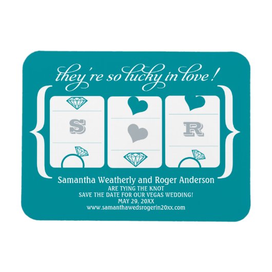 Magnet Flexible Mariage de machine à sous Enregistrer la date (Horizontal)