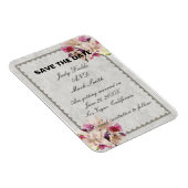 Magnet Flexible Mariage De Marbre Floral Lily Blanche Enregistrer  (Côté Droit)