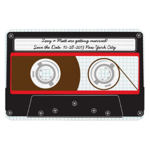 Magnet Flexible Mariage de mixage Indie rétro rouge, noir et blanc