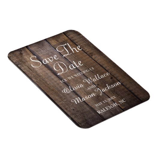 Magnet Flexible Mariage de palette en bois rustique - Enregistrer (Côté Droit)