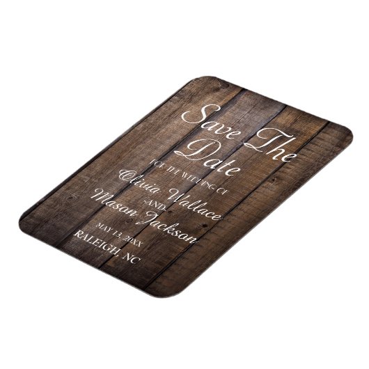 Magnet Flexible Mariage de palette en bois rustique - Enregistrer (Côté Gauche)