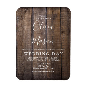 Magnet Flexible Mariage de palette en bois rustique - Enregistrer