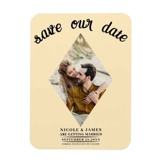 Magnet Flexible Mariage de photo à garde chaude Enregistrer la dat (Vertical)