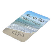 Magnet Flexible Mariage de plage Coeurs Monogrammes dans le sable (Côté Gauche)