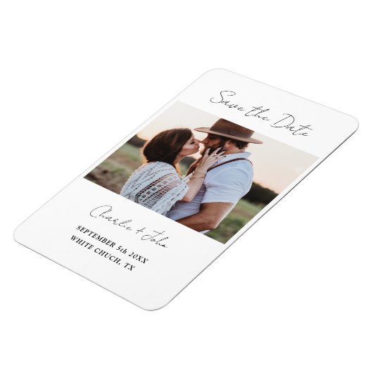 Magnet Flexible Mariage de script moderne minimal Enregistrer l'ai (Côté Gauche)