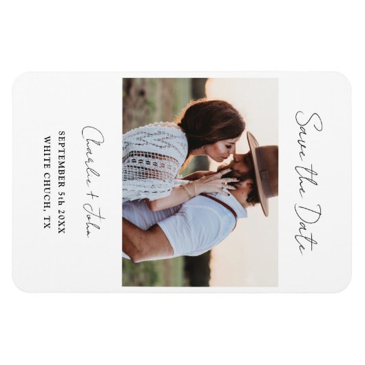 Magnet Flexible Mariage de script moderne minimal Enregistrer l'ai (Horizontal)