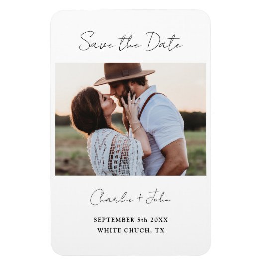 Magnet Flexible Mariage de script moderne minimal Enregistrer l'ai (Vertical)