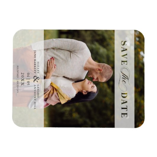 Magnet Flexible Mariage de script photo de l'effet de papier coupé (Horizontal)