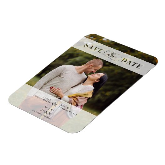 Magnet Flexible Mariage de script photo de l'effet de papier coupé (Côté Gauche)