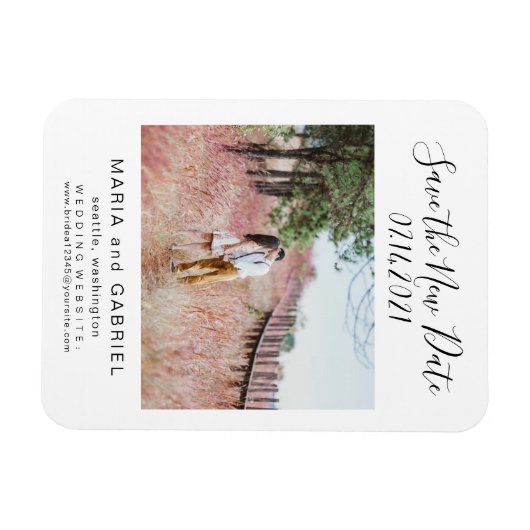 Magnet Flexible Mariage de script simple Enregistrer la nouvelle p (Horizontal)