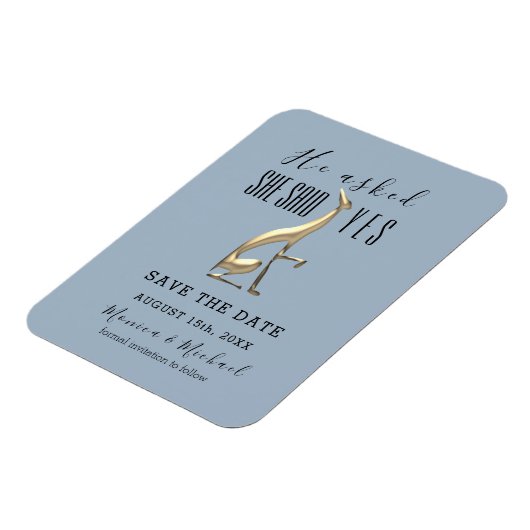 Magnet Flexible Mariage De Script Simple Enregistrer L'Invitation (Côté Gauche)