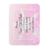 Magnet Flexible Mariage de Starfish à la plage rose Enregistrer la (Vertical)