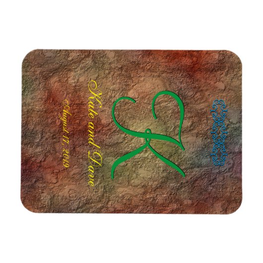 Magnet Flexible Mariage de texture rouge de bronze (Horizontal)