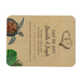 Magnet Flexible Mariage de tortue marine de plage tropicale Enregi (Horizontal)