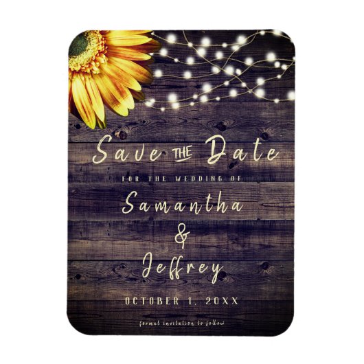 Magnet Flexible Mariage de tournesol d'automne rustique Enregistre (Vertical)