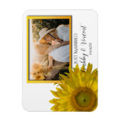 Magnet Flexible Mariage De Tournesol Jaune Juste Marié Photo (Vertical)