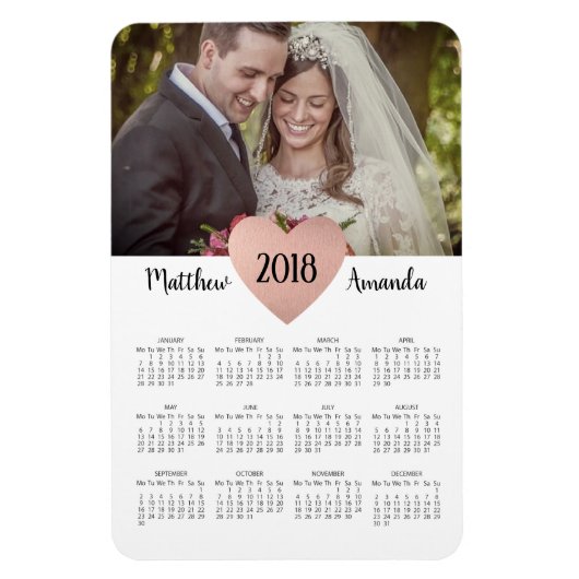 Magnet Flexible Mariage des jeunes mariés pour 2019 Calendrier Pho (Vertical)