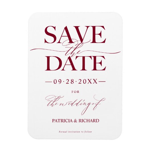 Magnet Flexible Mariage Design Moderne Enregistrer La Date Non Pho (Vertical)