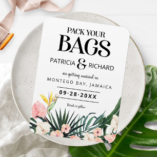 Magnet Flexible Mariage Destination Tropicale Enregistrer La Date