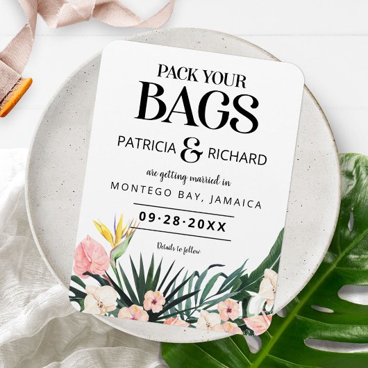 Magnet Flexible Mariage Destination Tropicale Enregistrer La Date