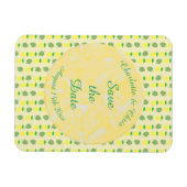 Magnet Flexible Mariage d'été tropical Ananas et Palm Feuille (Horizontal)