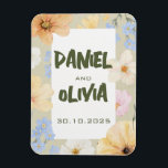 Magnet Flexible Mariage d'illustration florale aquarelle<br><div class="desc">Aquarelle Mariage d'illustration florale</div>