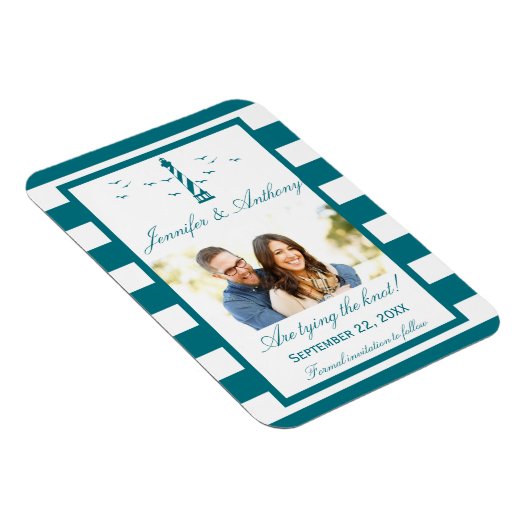 Magnet Flexible Mariage du phare nautique Photo Enregistrer la dat (Côté Droit)