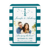 Magnet Flexible Mariage du phare nautique Photo Enregistrer la dat (Vertical)