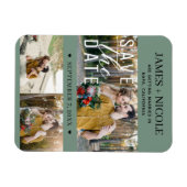 Magnet Flexible Mariage Économiser La Date Moderne Rustique Vert 3 (Horizontal)