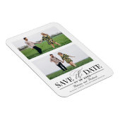Magnet Flexible Mariage élégant Enregistrer La Date 2 Photo Collag (Côté Droit)