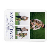 Magnet Flexible Mariage élégant Enregistrer La Date 3 Photo Collag (Horizontal)