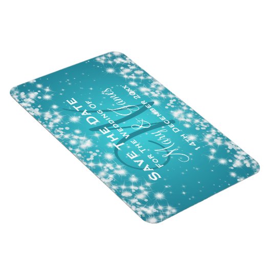 Magnet Flexible Mariage Élégant Enregistrer La Date Hiver Étincell (Côté Droit)