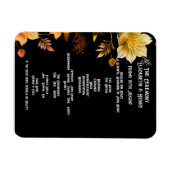 Magnet Flexible Mariage élégant Invitations florales noir et or (Horizontal)